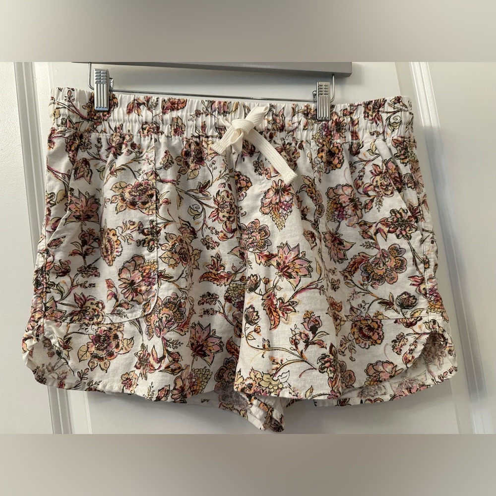 Floral Print Drawstring Shorts
